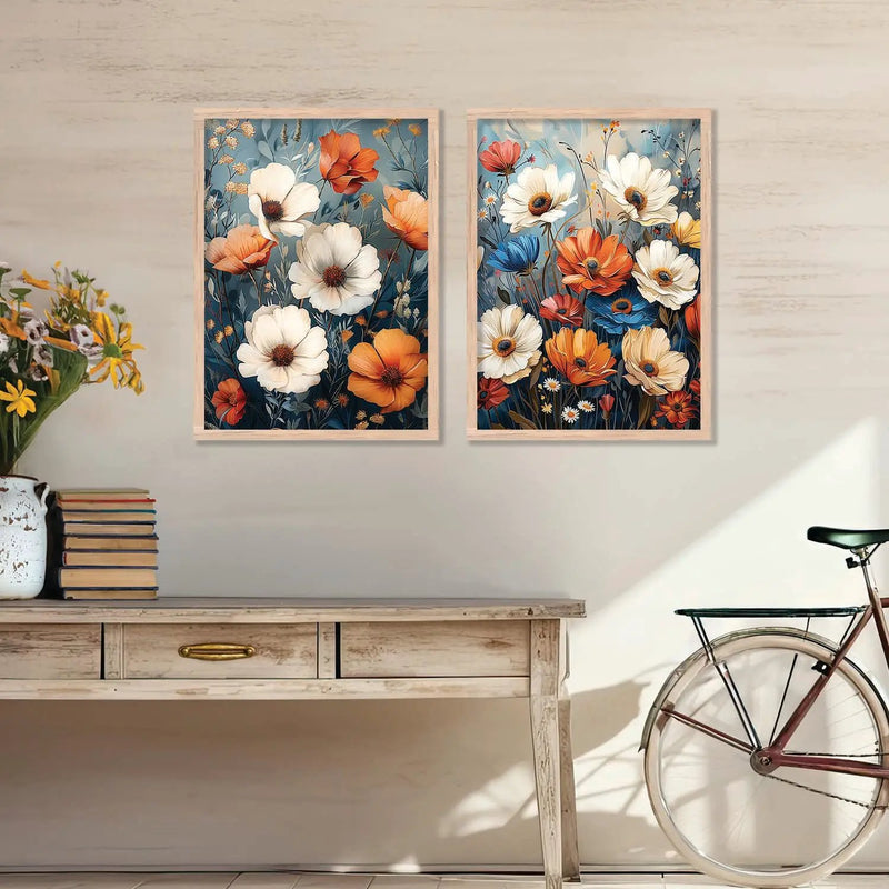 Floral  Wall  Print  For Living Room Wall Decor