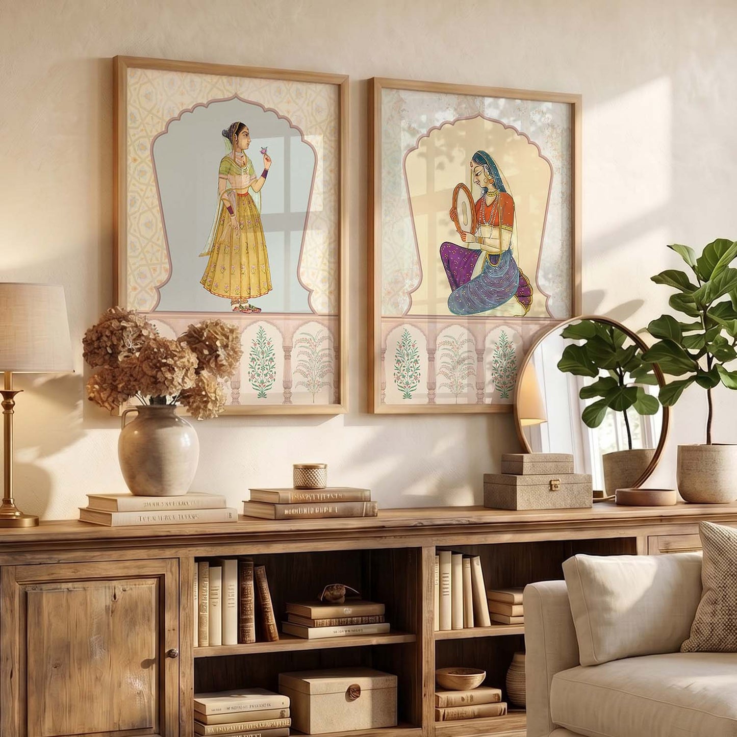 Madhubani  Wall Print  For Living Room Wall Decor