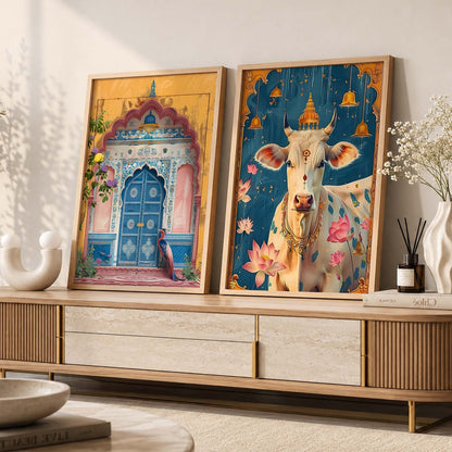 Madhubani  Wall Print For Living Room Wall Decor