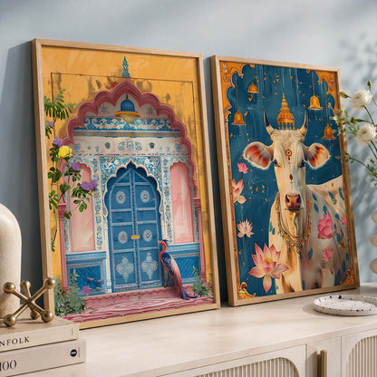 Madhubani  Wall Print For Living Room Wall Decor