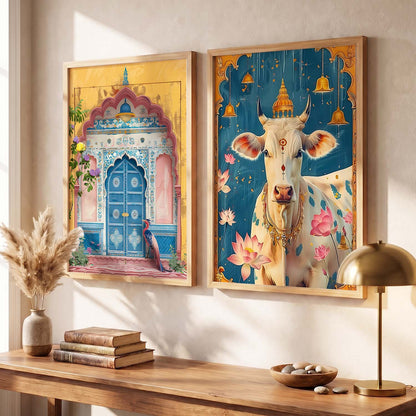 Madhubani  Wall Print For Living Room Wall Decor