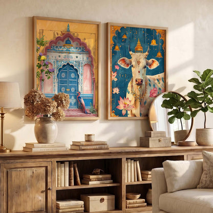 Madhubani  Wall Print For Living Room Wall Decor