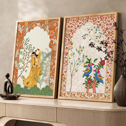 Madhubani  Wall Print For Living Room Wall Decor