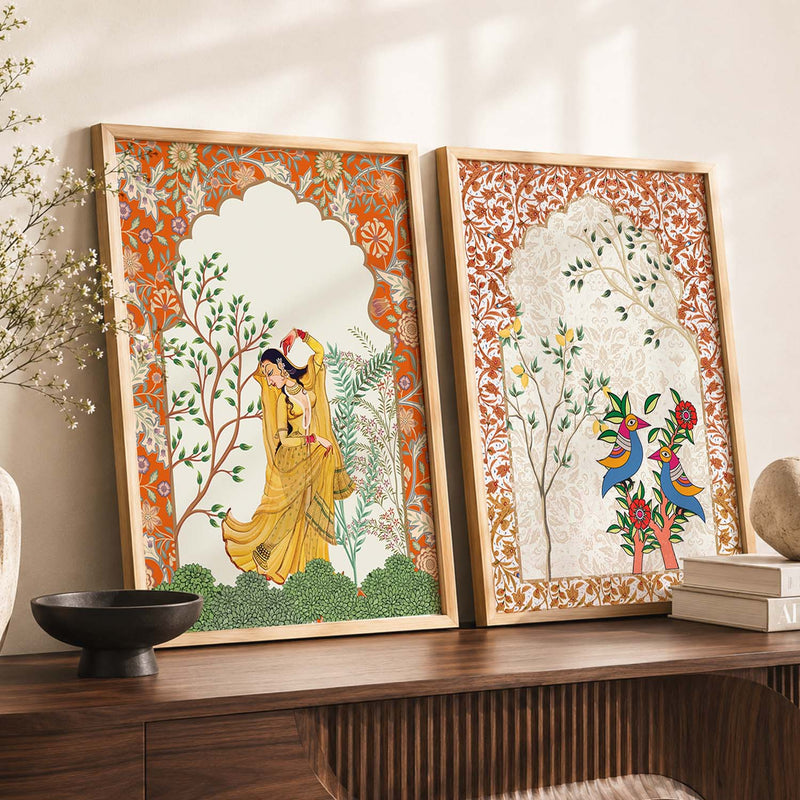 Madhubani  Wall Print For Living Room Wall Decor
