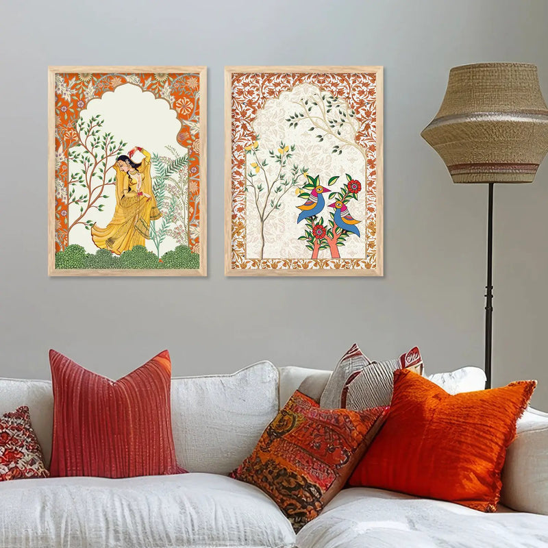 Madhubani  Wall Print For Living Room Wall Decor