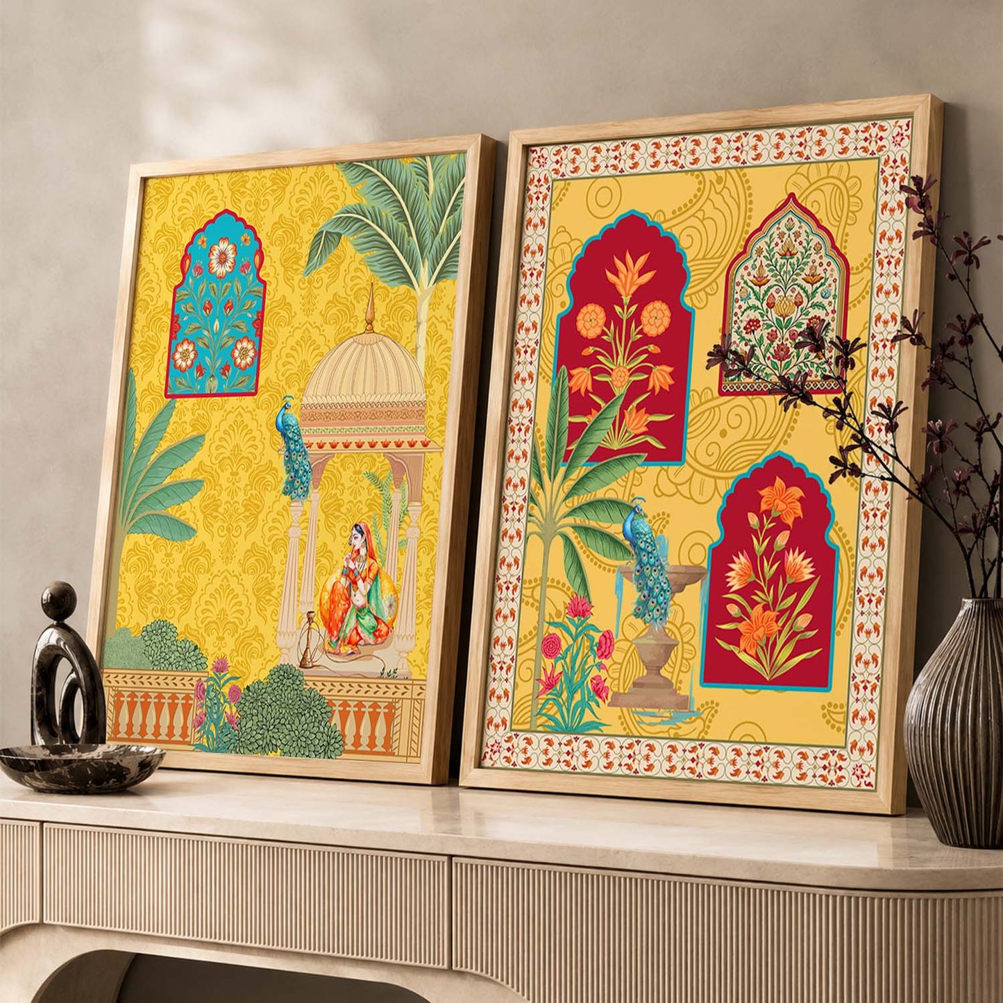 Madhubani Wall Print For Living Room Wall Decor