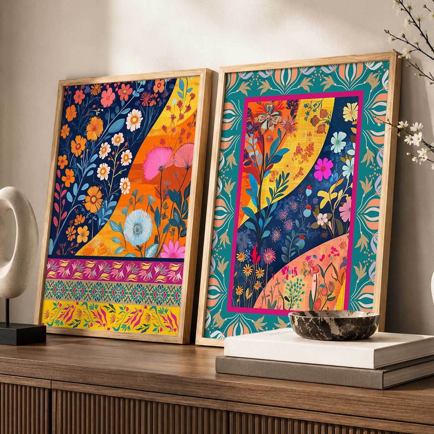 Floral  Wall Print For Living Room Wall Decor