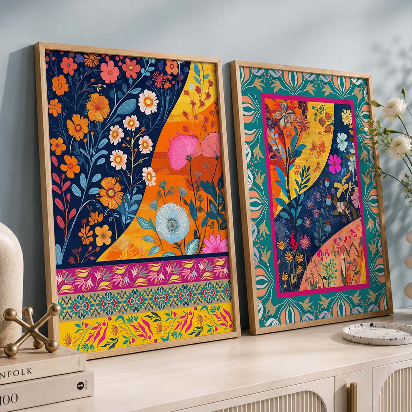 Floral  Wall Print For Living Room Wall Decor