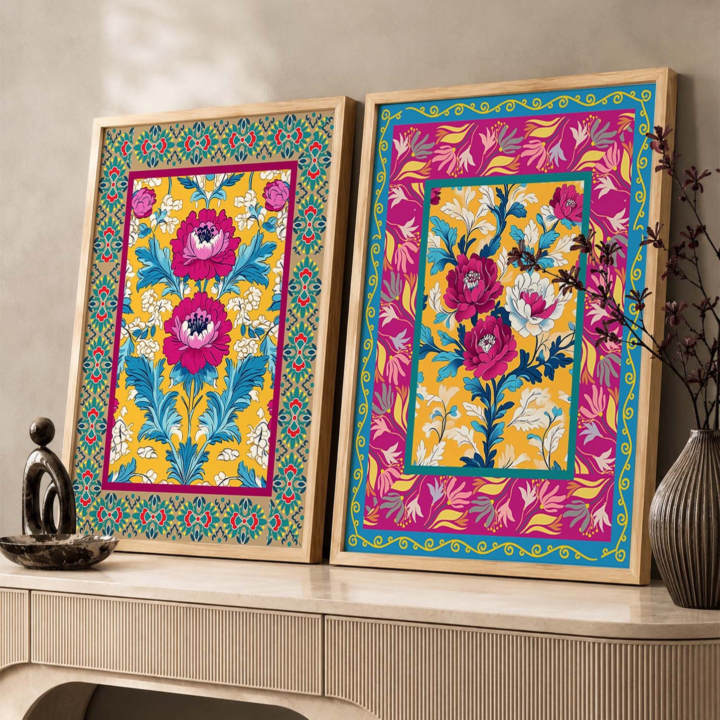 Floral Wall Print For Living Room Wall Decor