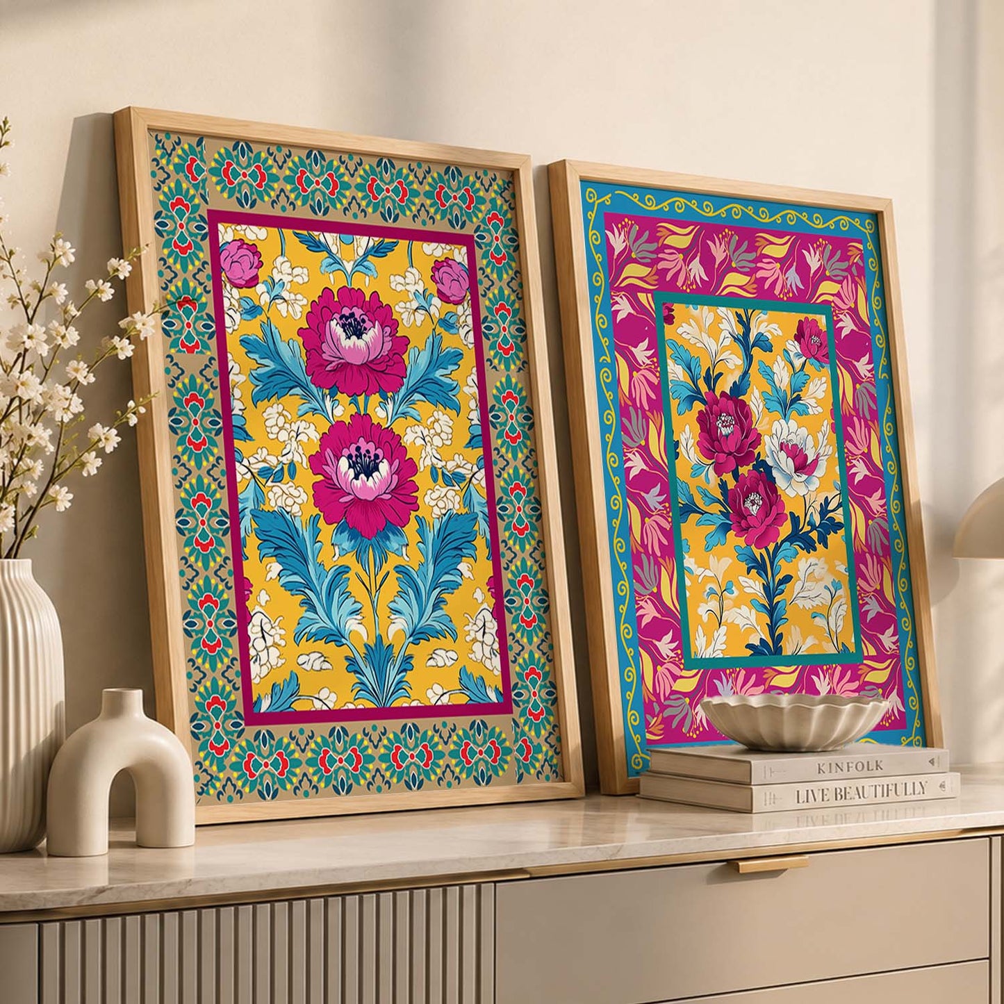 Floral Wall Print For Living Room Wall Decor