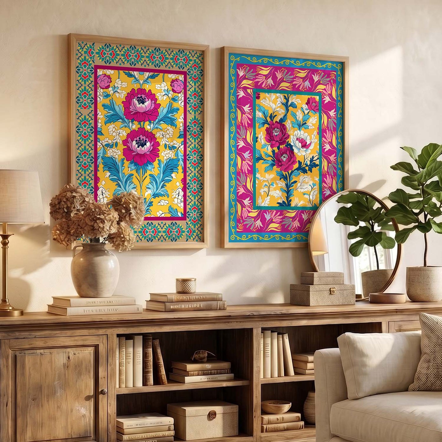 Floral Wall Print For Living Room Wall Decor