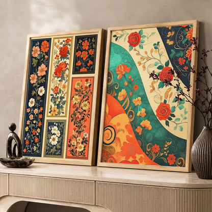 Floral Wall Print For Living Room Wall Decor