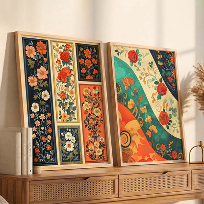 Floral Wall Print For Living Room Wall Decor