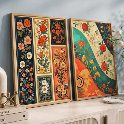 Floral Wall Print For Living Room Wall Decor