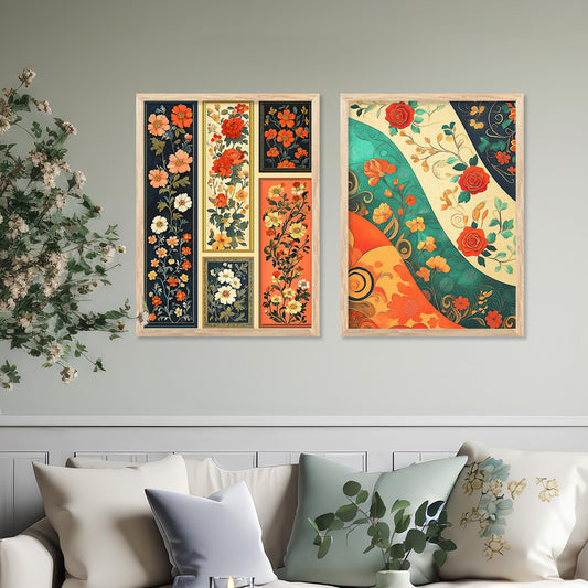Floral Wall Print For Living Room Wall Decor