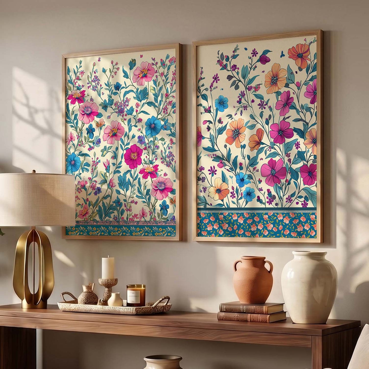Floral Wall Print For Living Room Wall Decor