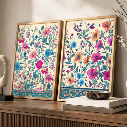Floral Wall Print For Living Room Wall Decor