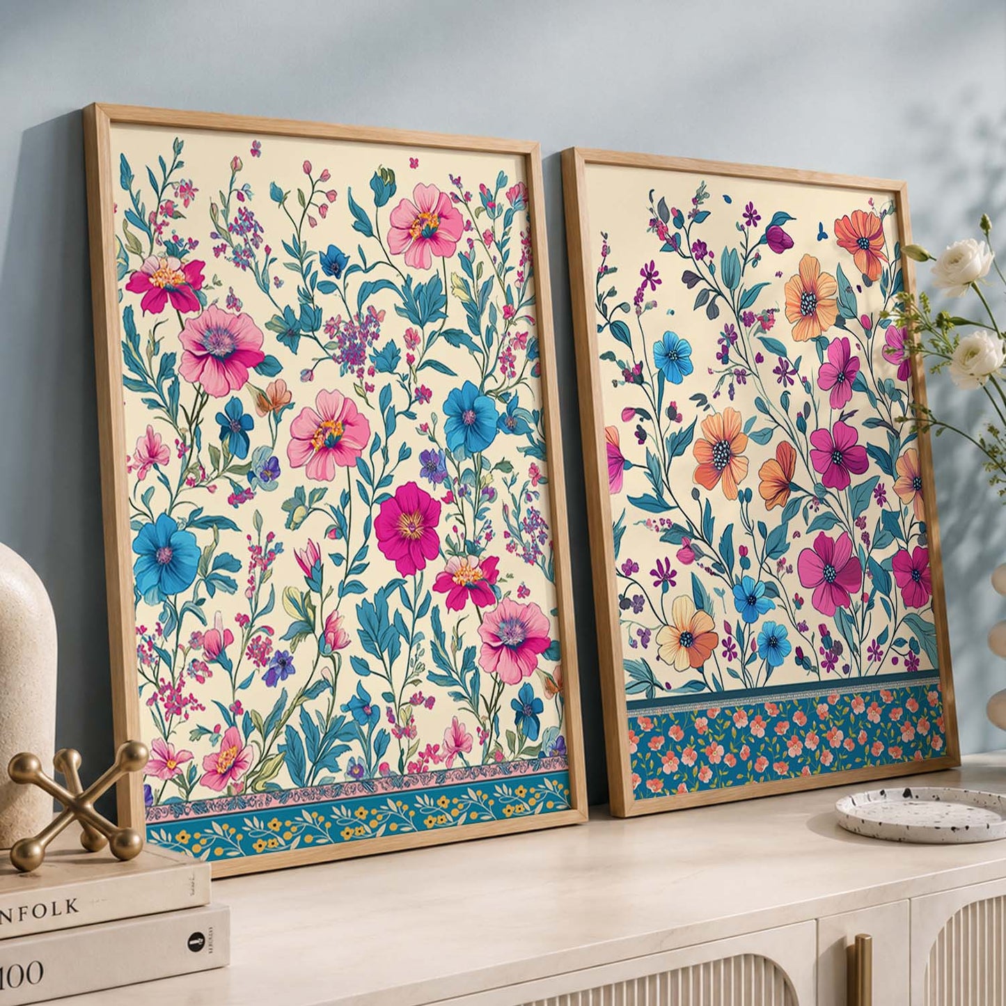 Floral Wall Print For Living Room Wall Decor