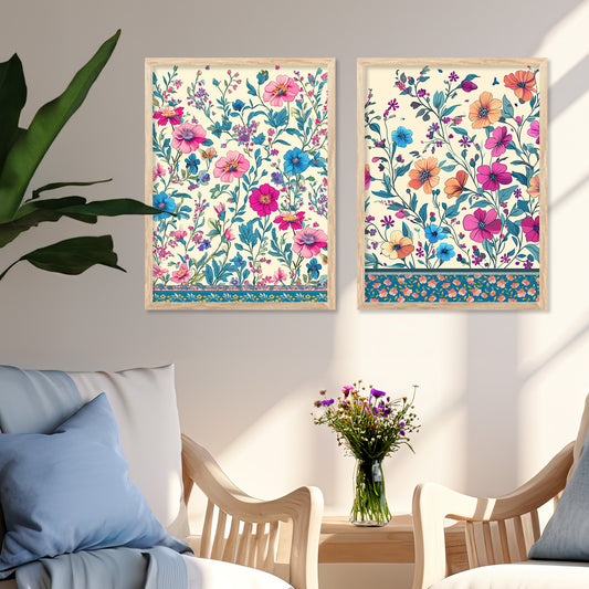 Floral Wall Print For Living Room Wall Decor