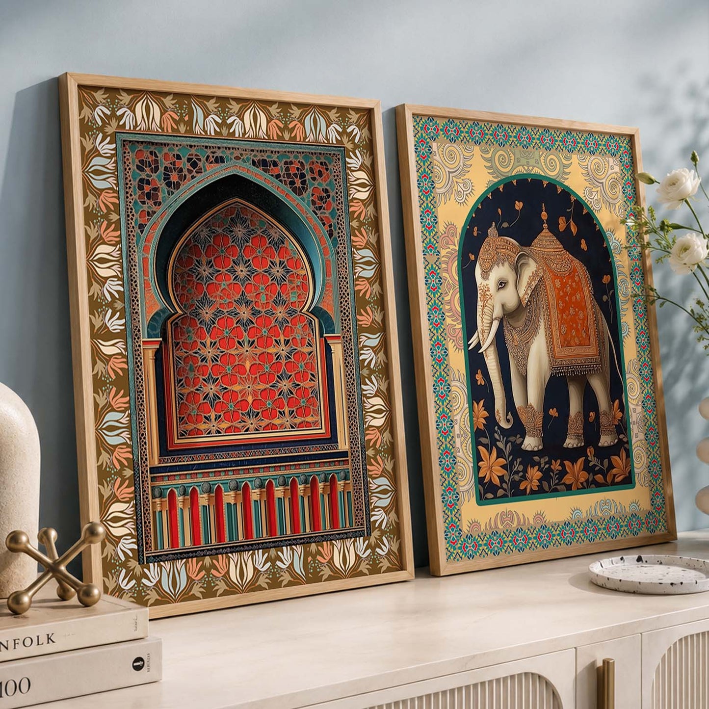 Madhubani  Wall Print For Living Room Wall Decor