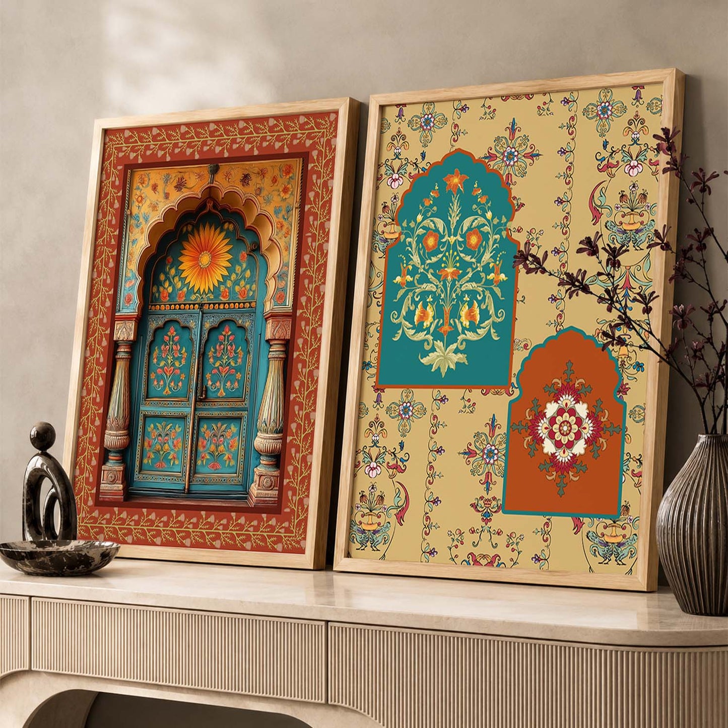 Madhubani  Wall Print For Living Room Wall Decor