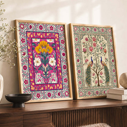 Madhubani  Wall Print For Living Room Wall Decor