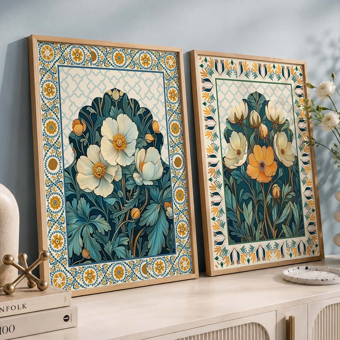 Floral Wall Print For Living Room Wall Decor