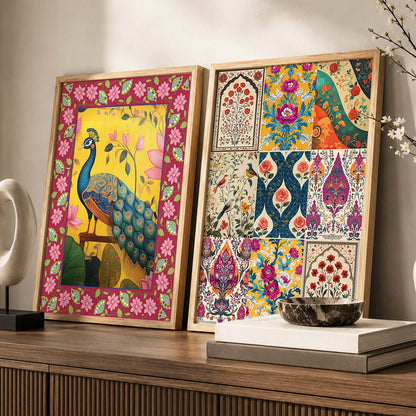 Madhubani  Wall Print For Living Room Wall Decor