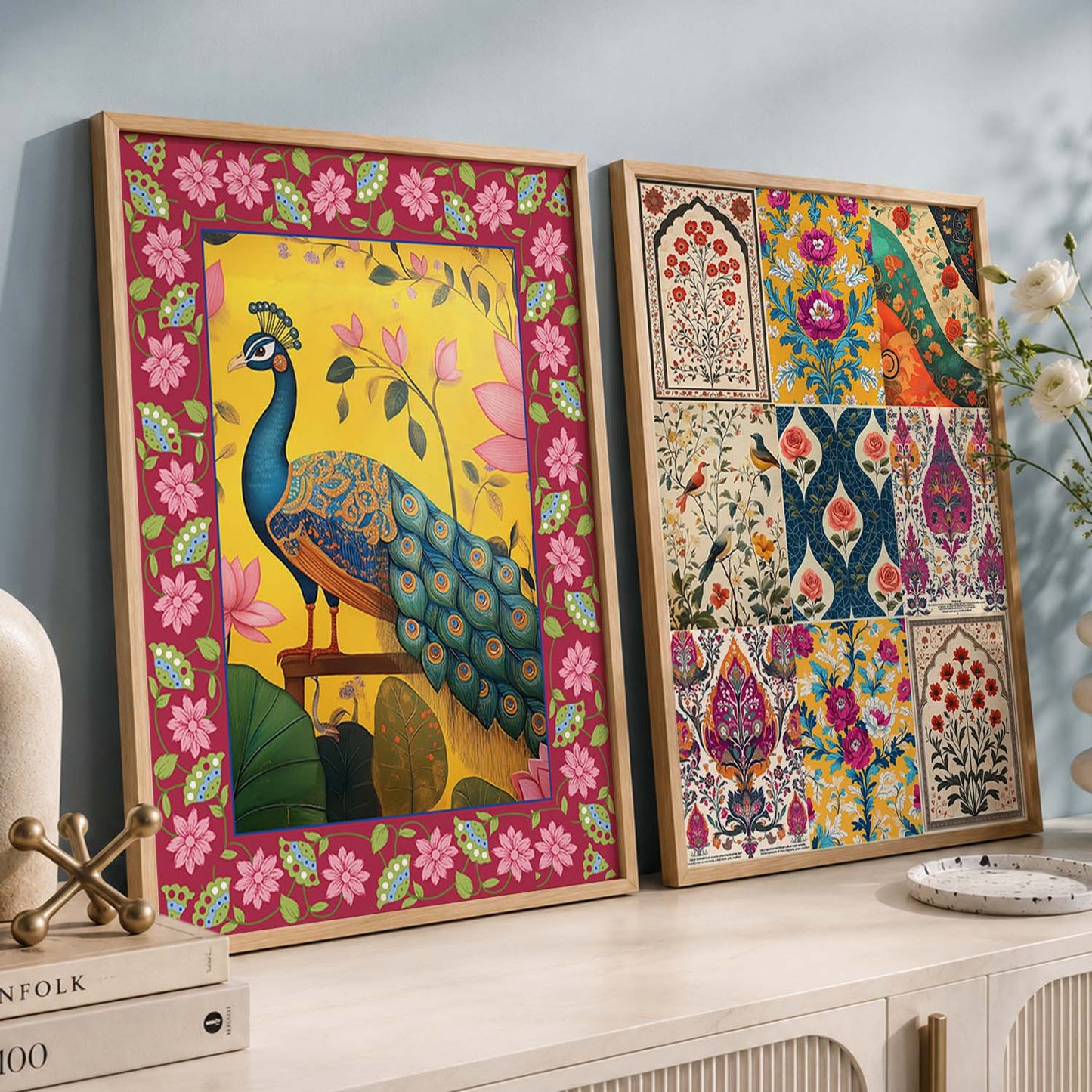 Madhubani  Wall Print For Living Room Wall Decor