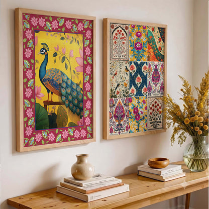 Madhubani  Wall Print For Living Room Wall Decor