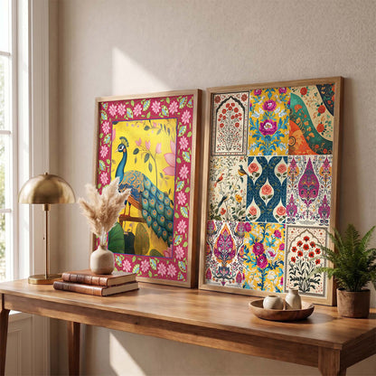 Madhubani  Wall Print For Living Room Wall Decor