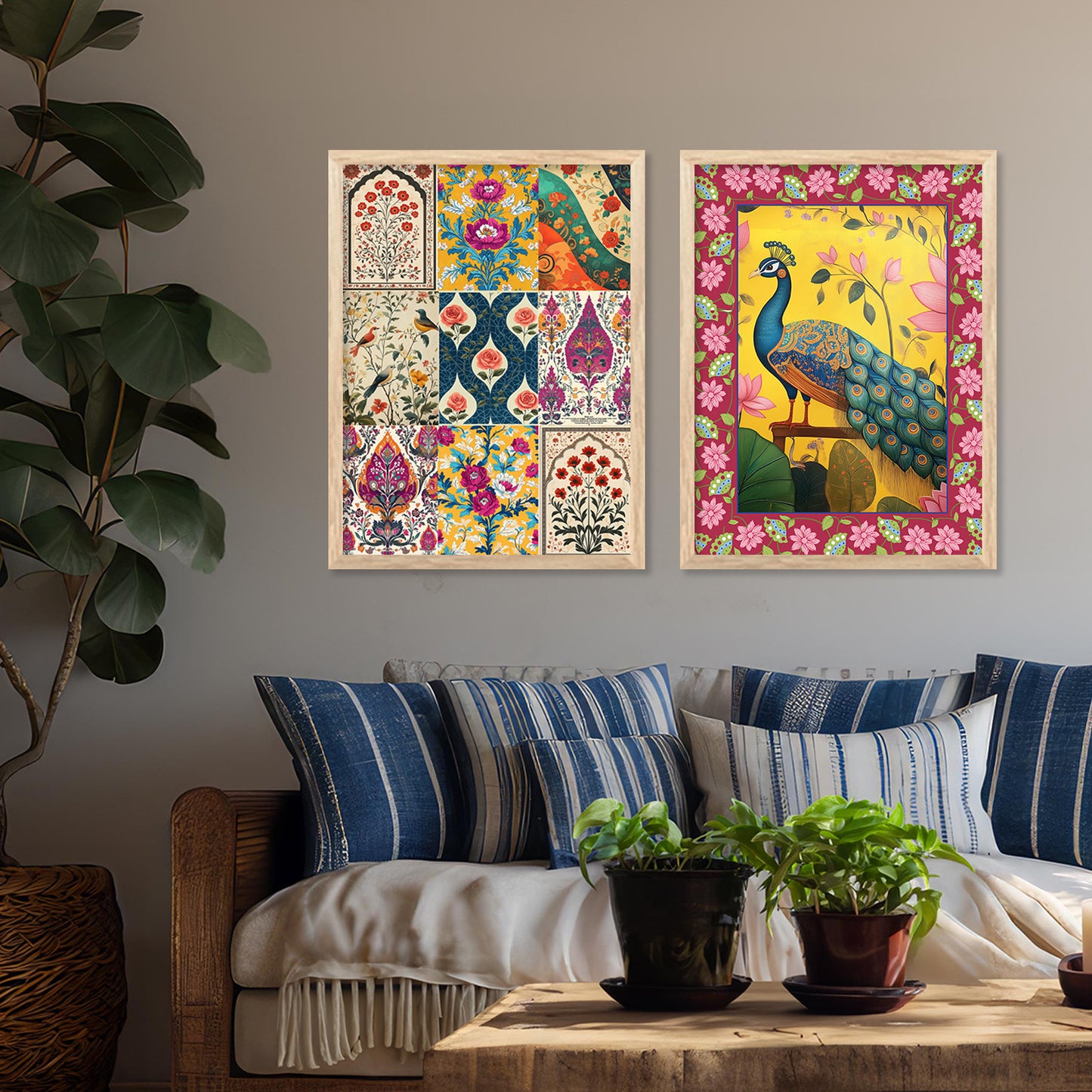 Madhubani  Wall Print For Living Room Wall Decor