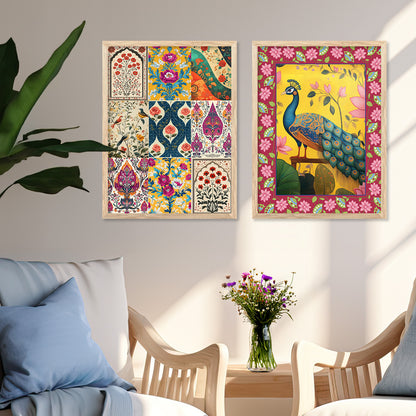 Madhubani  Wall Print For Living Room Wall Decor