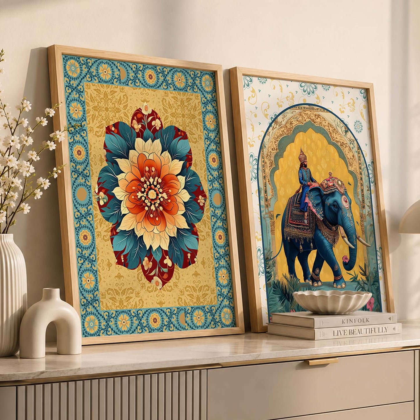 Madhubani Wall Print For Living Room Wall Decor
