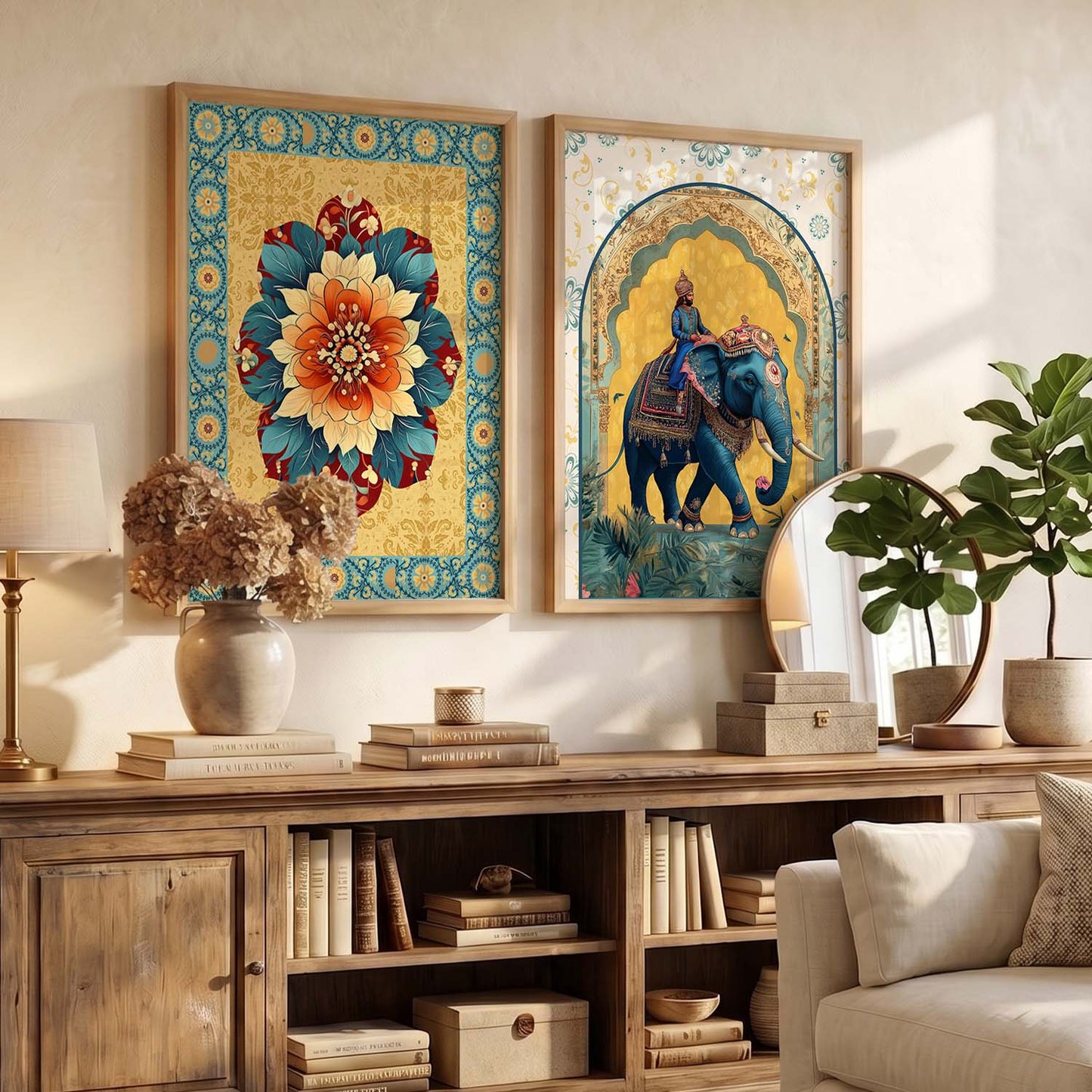 Madhubani Wall Print For Living Room Wall Decor
