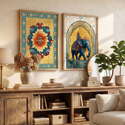 Madhubani Wall Print For Living Room Wall Decor