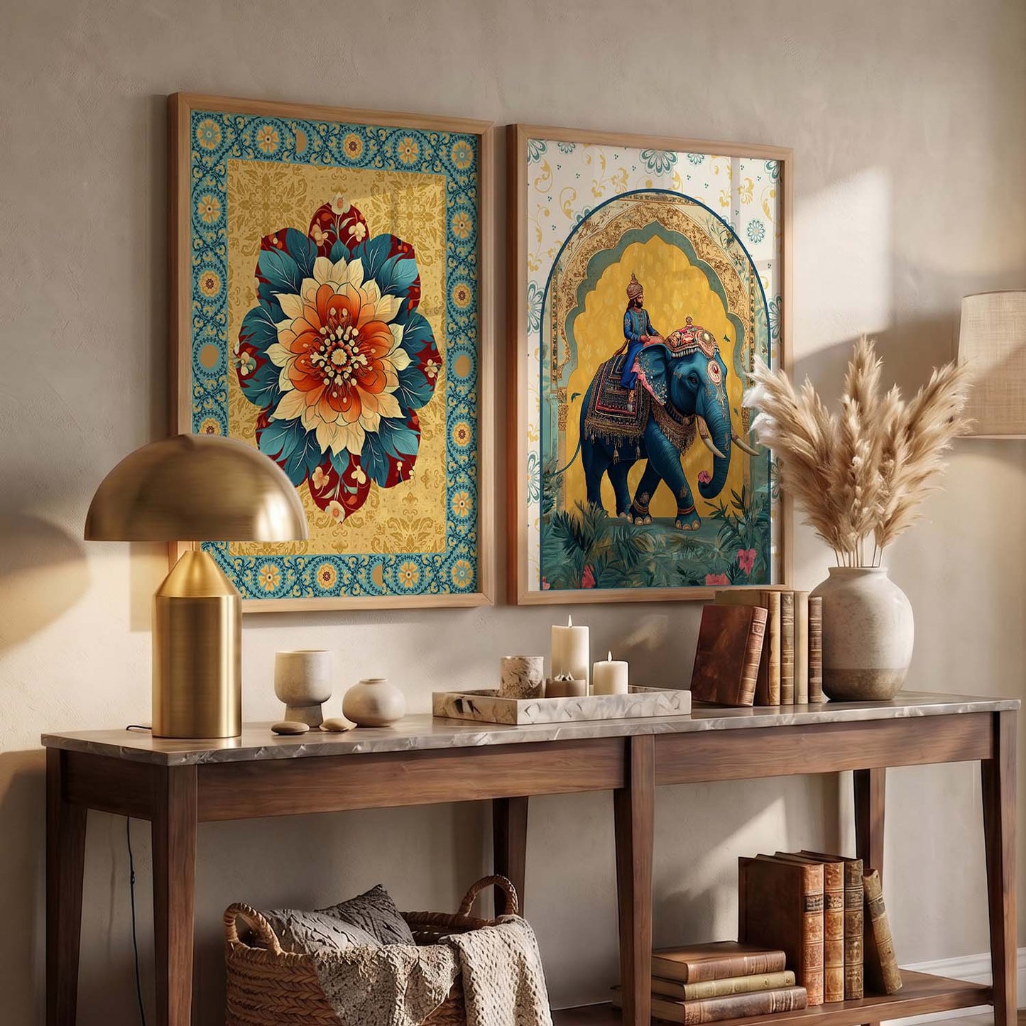 Madhubani Wall Print For Living Room Wall Decor