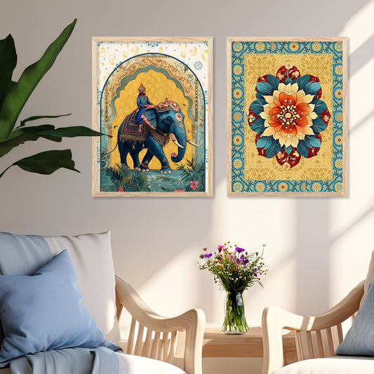 Madhubani Wall Print For Living Room Wall Decor