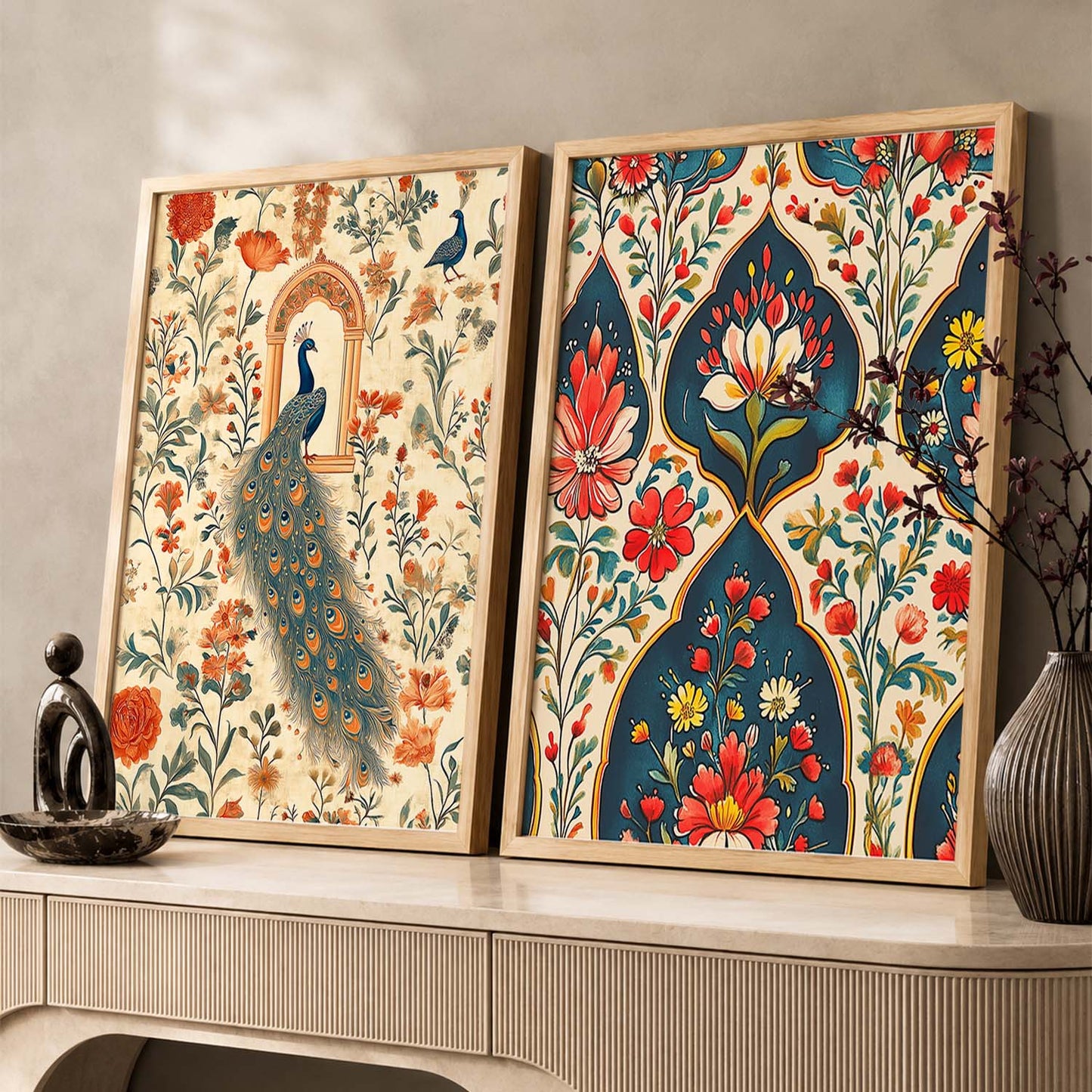 Madhubani Wall Print For Living Room Wall Decor