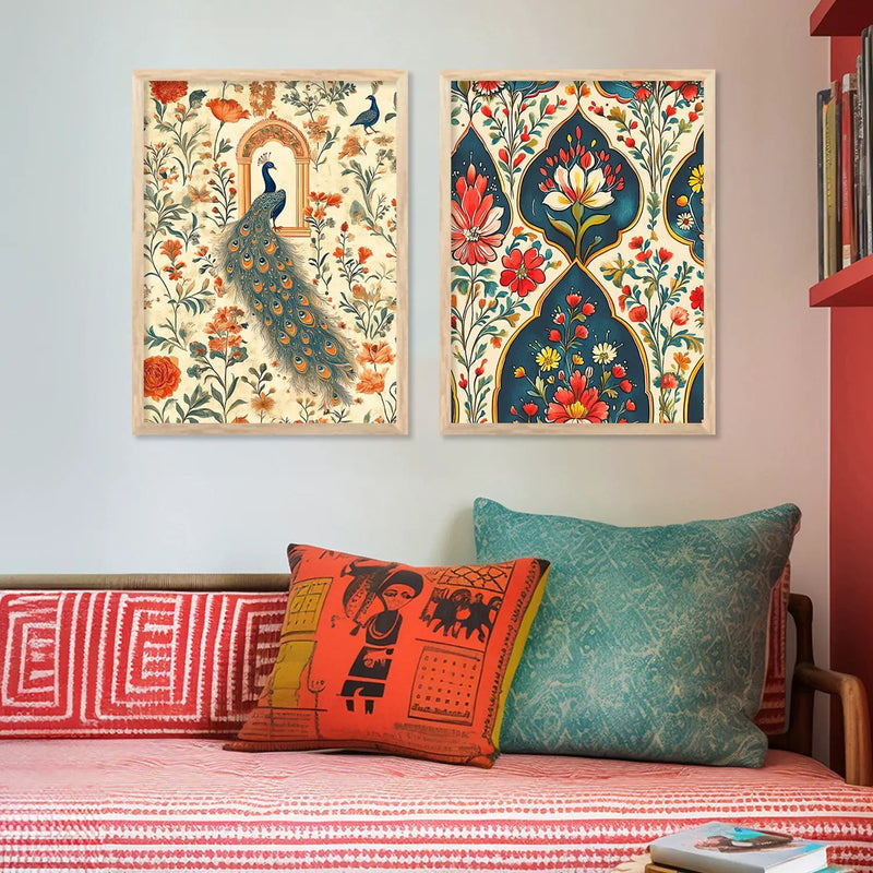 Madhubani Wall Print For Living Room Wall Decor