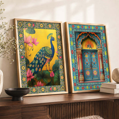 Madhubani  Wall Print For Living Room Wall Decor