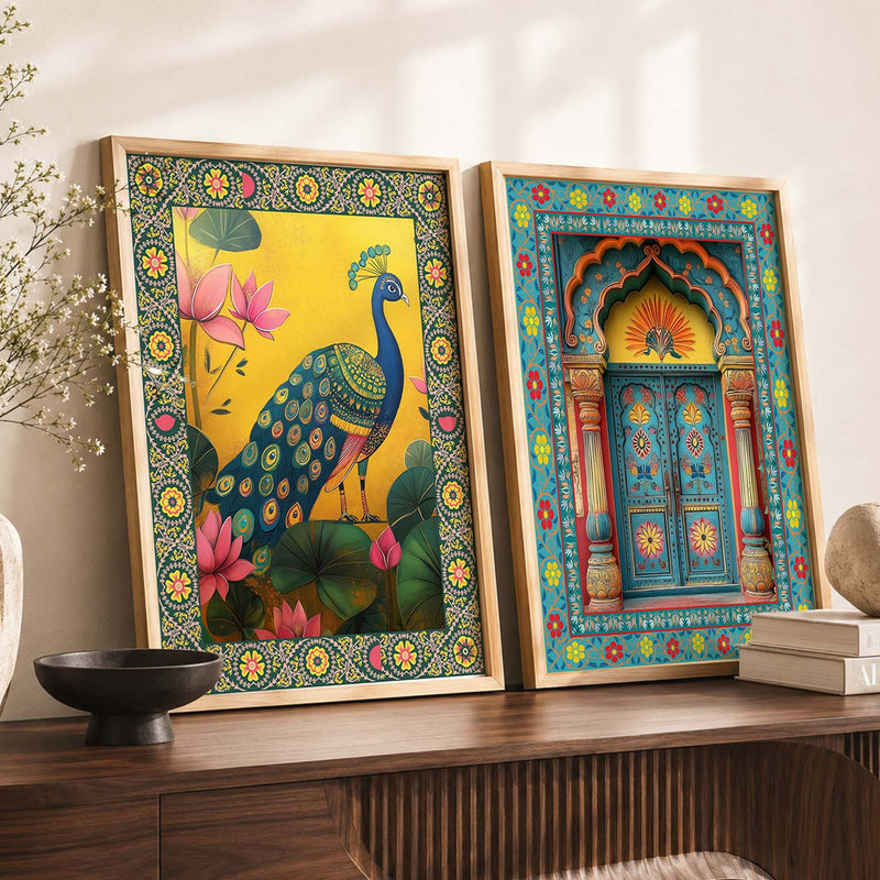 Madhubani  Wall Print For Living Room Wall Decor