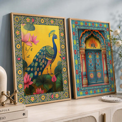 Madhubani  Wall Print For Living Room Wall Decor