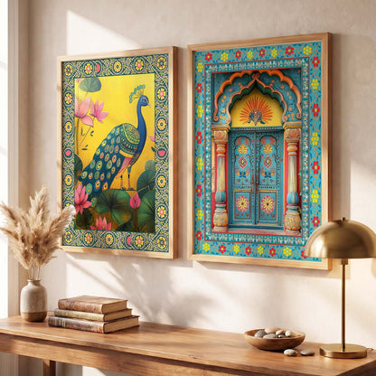 Madhubani  Wall Print For Living Room Wall Decor