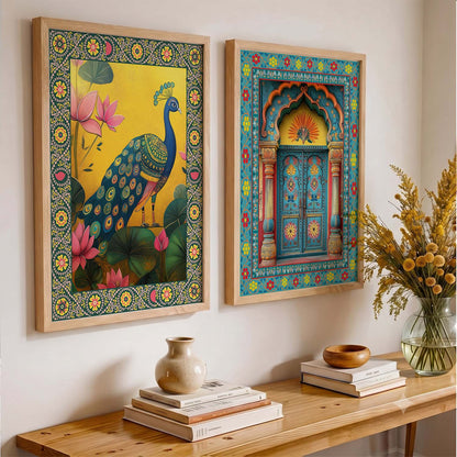 Madhubani  Wall Print For Living Room Wall Decor