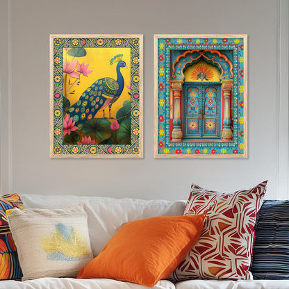 Madhubani  Wall Print For Living Room Wall Decor