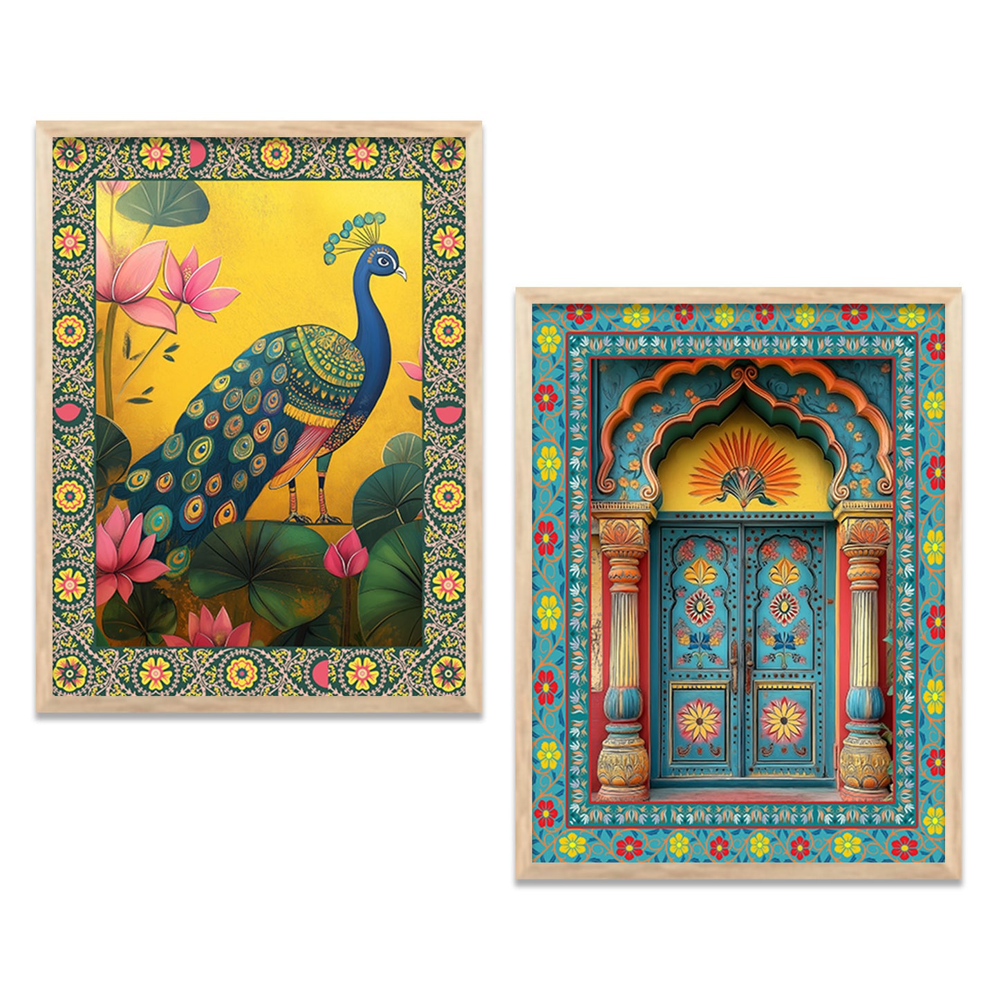 Madhubani  Wall Print For Living Room Wall Decor