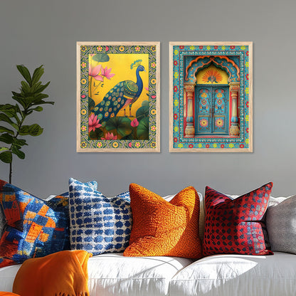 Madhubani  Wall Print For Living Room Wall Decor