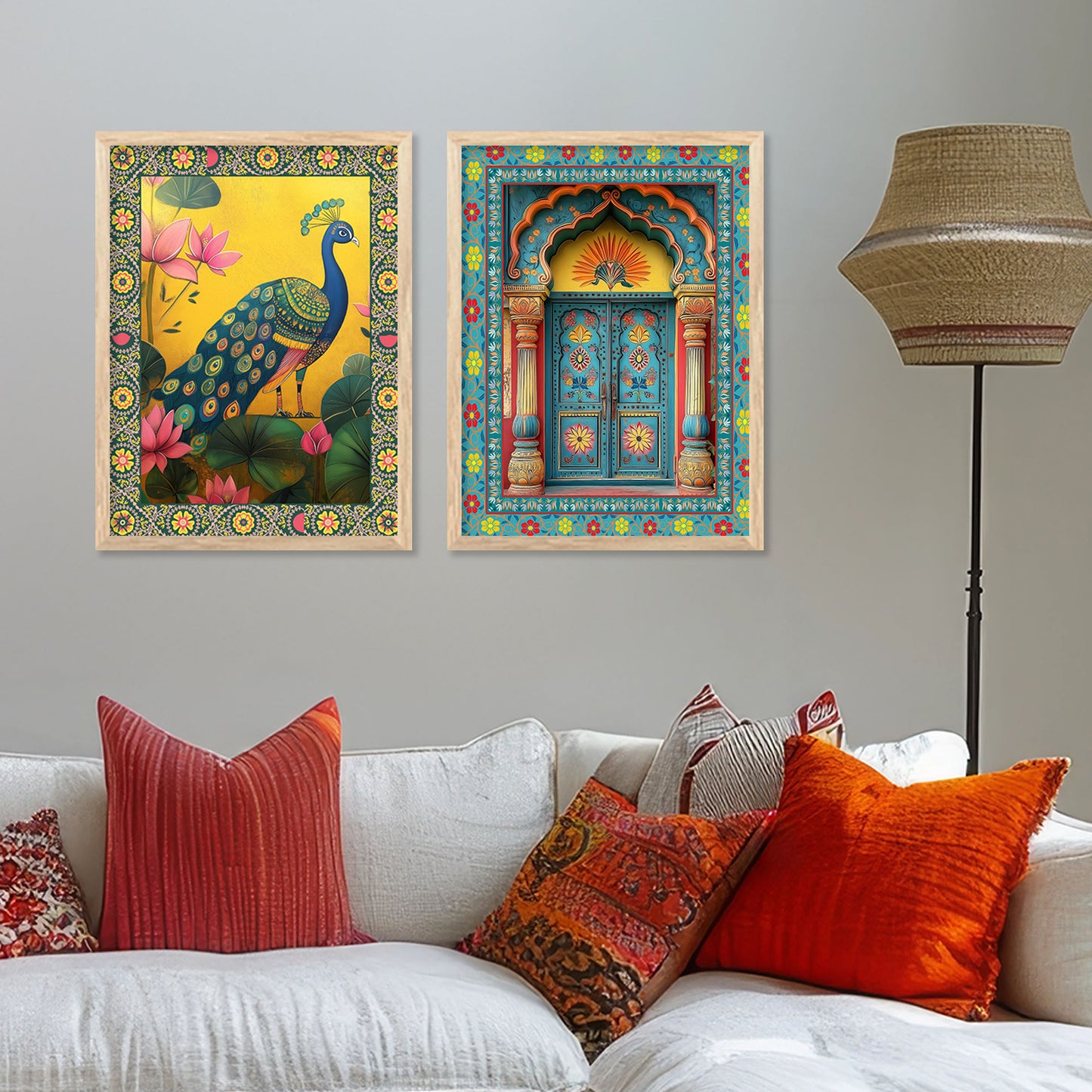 Madhubani  Wall Print For Living Room Wall Decor
