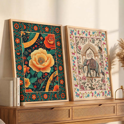 Madhubani Wall Print For Living Room Wall Decor